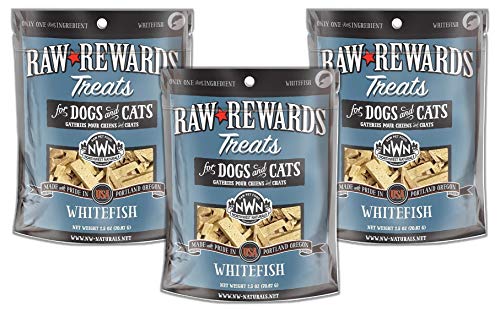 Northwest Naturals 3 Pack of Whitefish Raw Rewards Treats, 2.5 Ounces Each, for Dogs and Cats, Made in The USA