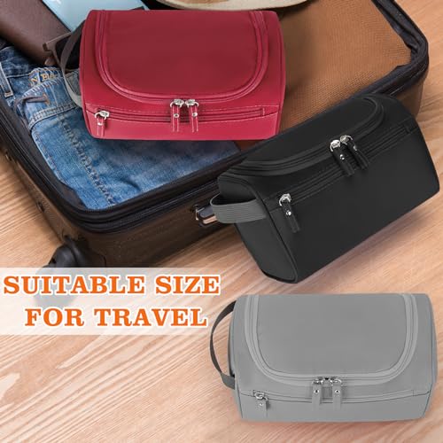 Image of Hanging Travel Toiletry Bag, Dopp Kit Shaving Wash Bag for Men, Cosmetic Makeup Organizer for Women, Grey, Hanging Travel Toiletry Bag,
