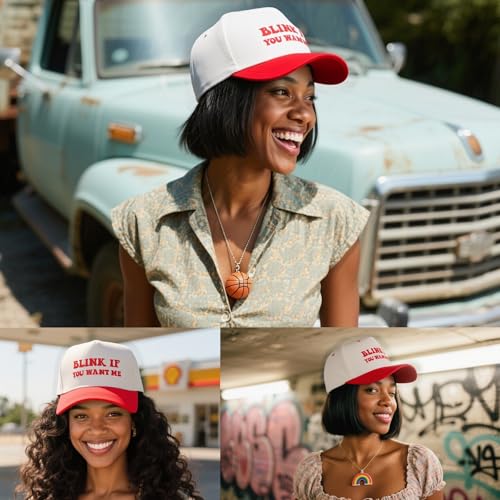 Funny Trucker Hats Embroidered Vintage Snapback Hat for Women Put It On My Husband's Tab Hats Gag Gifts Baseball Cap Red