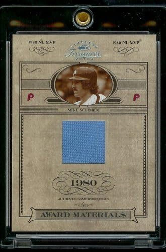 2004 Donruss Timeless Treasures Mike Schmidt Serial #14/80 Game Worn-Jersey Baseball Card - Mint Condition !
