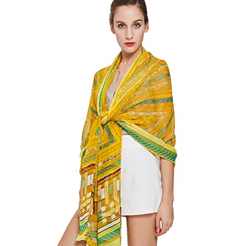 DANA XU - Pashmina - para mujer Amarillo amarillo Large