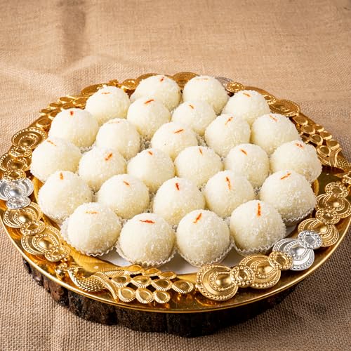 Image of Gud Mishri Coconut Laddu 250 Gm | Healthy Nariyal Ladoo with Milk & Gulkand | Sweetened with Mishri | No Refined Sugar Indian Mithai | Traditional Sweet Gift Box | MAP Packed for Freshness