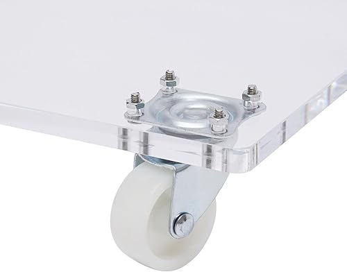 Miniatura 9 de Mesa auxiliar de sofá transparente en forma de C de acrílico Mesa auxiliar Mesa de café transparente con ruedas