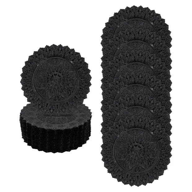 Platos Cargadores Redondos Negros 13" Pack 50 miniatura 1