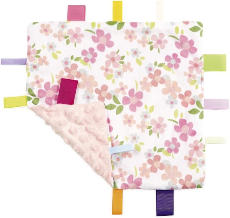 Image of CREVENT Security Blanket for Babies, Soft Baby Lovey Comforter, Sensory Plush Blanket for Baby Girls, Calming Sleep Companion, 10 inch x 10 inch 2pcs