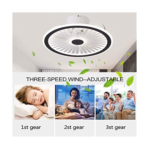 OMGPFR Mute Ceiling Fan with Lighting LED Light App and Remote Control Ultra-thin 18CM Ceiling Lamp Invisible Quiet 40W Dimmable Fans Ceiling Lights for Living Room Bedroom Lighting - Image 6