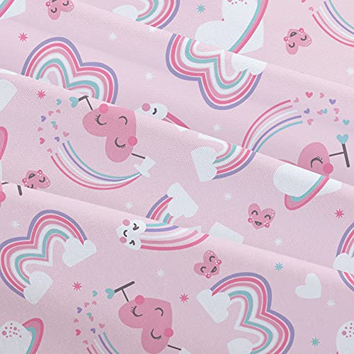 Softan Bed Sheet Set For Kids Girls, Twin Size Kids Sheets Microfiber Kids Fitted Sheet, Breathable & Silky Soft Feeling Kids Sheet Set 3 Pcs Pink Rainbow Kids Twin Bed Sheet #TOP3