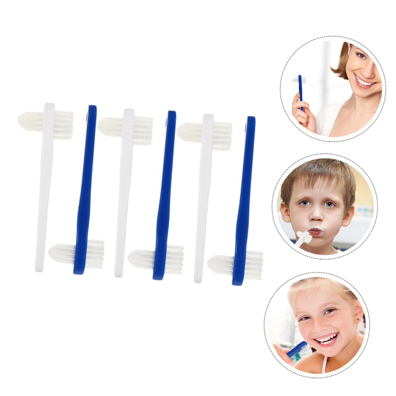 Beavorty Pz finto spazzolino a doppia testa spazzolino a doppia faccia da viaggio portatile per dentiera mini pennello denti finti spazzola per protesi