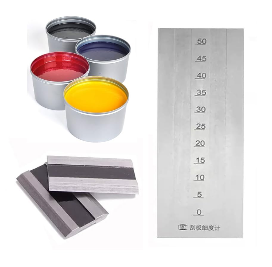 Double Groove Grindometer Scraper Fineness Gauge Scraper Fineness Gauge with 2 Scrapers Stainless Steel Range 0-50μm Standard Indexing Value 2.5μm