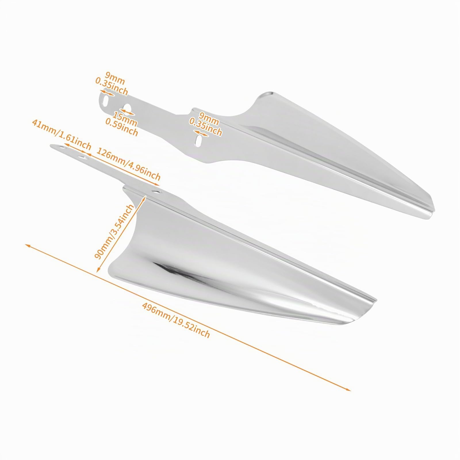 Deflettori d'aria per montaggio a forcella per moto, adatti per Harley Road King Street Glide Electra Glide FLHT FLHR FLHX 1995-2022, cromati