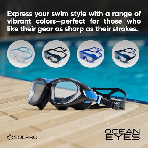 Image of Solpro Ocean Eyes Unisex Adult Swimming Goggles for Women,Men,Boys,Girls,Teenagers,Athletes,Swimmers For Training,Competition in Swimming Pool,Beach,Water Sport, Park & Activties