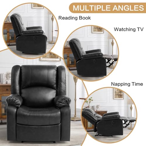Image of Seventh Heaven Phoenix 1 Seater Motorised Recliner | Single Sofa Chair for Living Room Comfort | Ergonomic Design (Leatherette - Black)