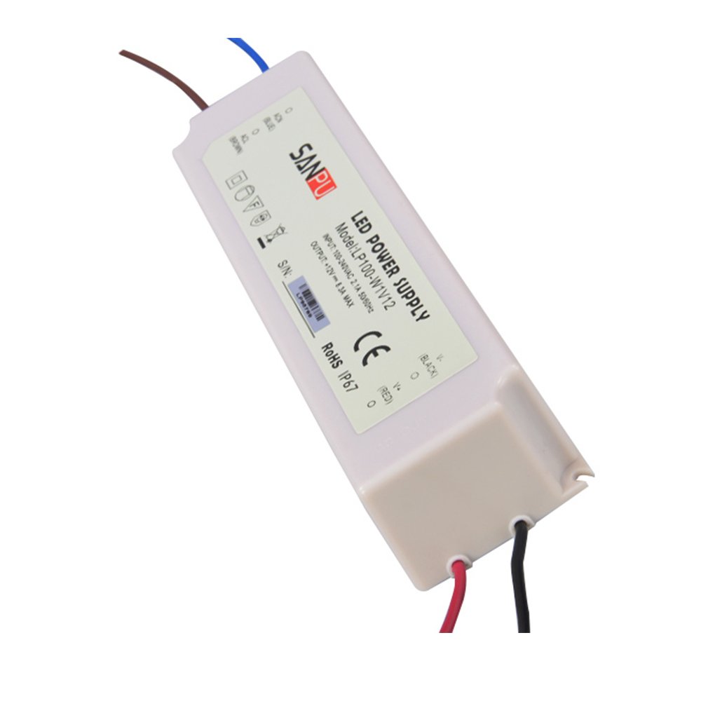SMPS LED Driver 100w IP67 Waterproof 12v 8a Constant Voltage Switching Power Supply 230v 220v ac dc Lighting Transformer (SANPU LP100-W1V12)