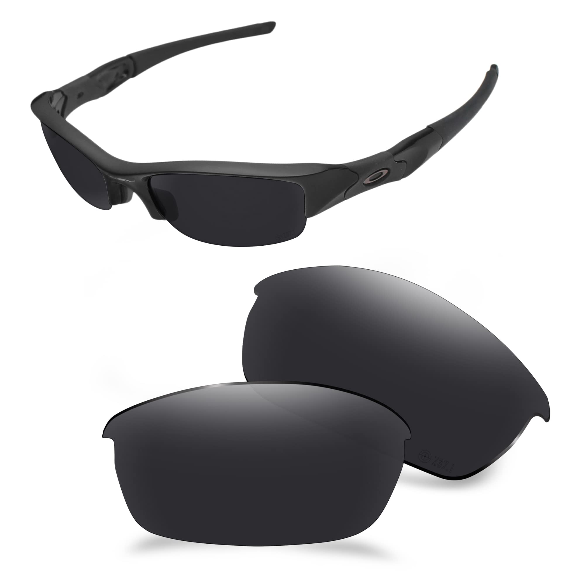 AOZAN ANSI Z87.1 Polarized Replacement Lenses Compatible with Oakley Flak Jacket OO9008-Onyx Black