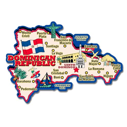 Imán decorativo mapa 3D República Dominicana