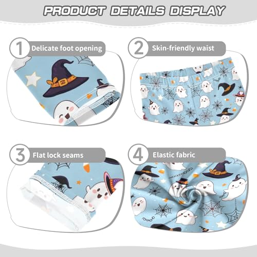 senya Girls Printed Leggings Yoga Pants Cute Ghost Hat Web Pattern for Kids in 4t to 10 Years, 4T3