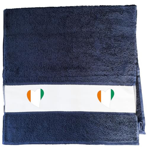 Huuraa Handtuch Elfenbeinküste Flagge Herz 50x100cm French Navy Baumwolle Handtuch Geschenkidee