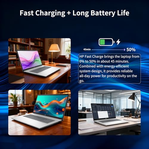 Image of HP 17 inch Touchscreen Laptop Computer, 32GB RAM, 1TB SSD, 17.3 inch HD+ Touch, Intel 10 Core i7 1355U, Backlit Keyboard, Copilot AI, Wi-Fi 6, Windows 11 Pro, Long Battery Life, Laptop for Business