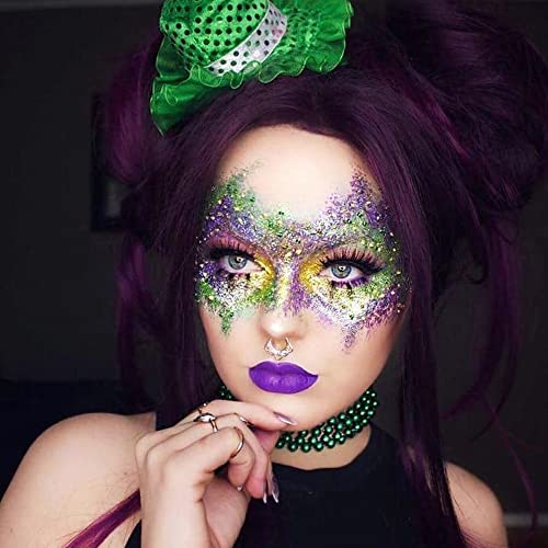 Mysense Gold Body Glitter,Singer Concerts Face Glitter Gel,Music Festival Rave Accessories,Chunky Mermaid Glitter Sequins For Face Eye Hair Decorations,Glitter Gold Face Paint Makeup For Women,30G #TOP4