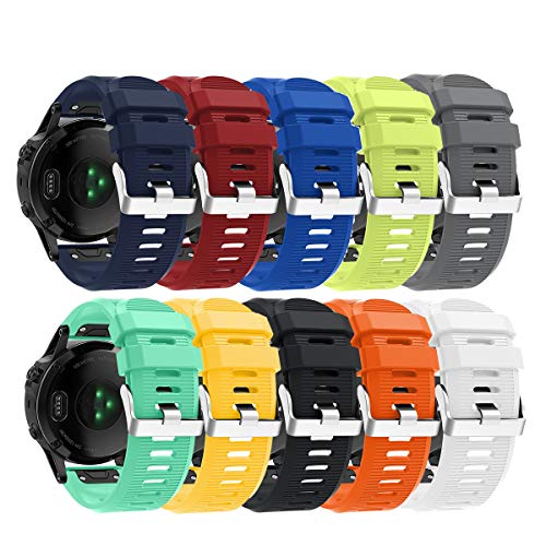 Bracelet silicone montre Garmin Fenix 6x Pro 5x Plus rechange souple
