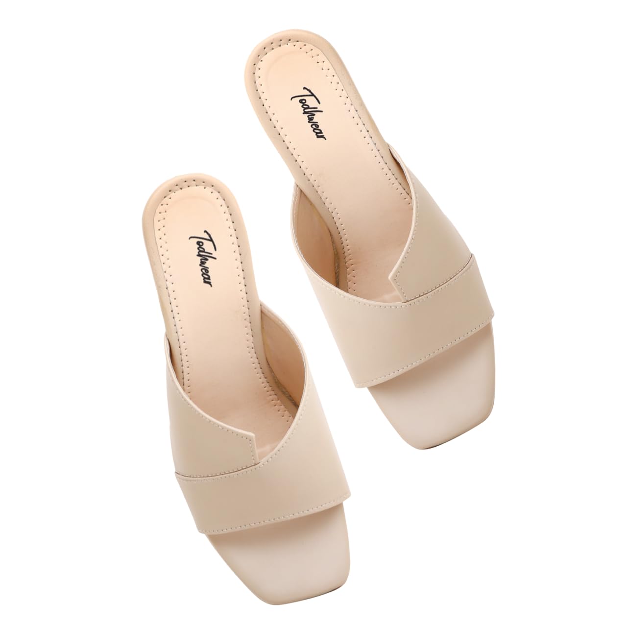 Double Cut Heeled Sandals Square Toe Sandals Slip On Block heel | Stylish & Comfortable Open Toe Dress Shoes |-image-40