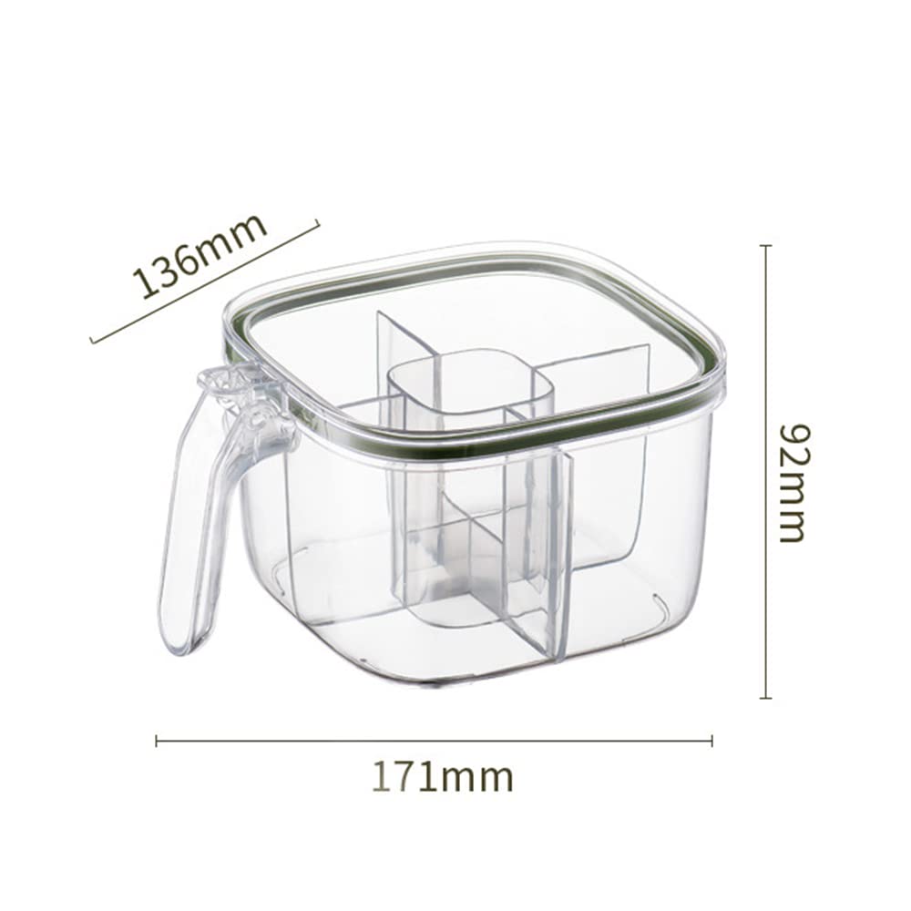 Keuken Organizer Roterende 4/5 Lagen Keuken Suiker Zout Peper Kruiden Rack Kruiden Opbergdoos Pot voor Kruidenpot Transparant 4 Laag