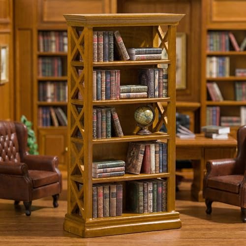 Bibliothèque miniature jouet en bois et accessoires miniatures - 7