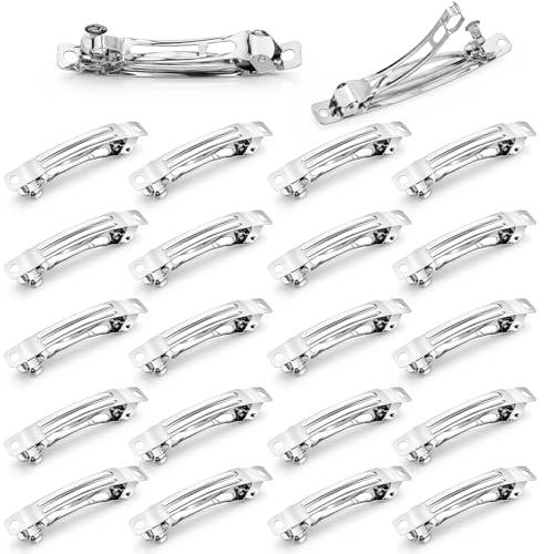 20 piezas de pinzas para el cabello frances en metal plateado de 3 pulgadas miniatura 1