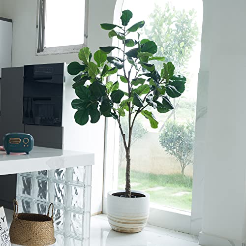 Phimos 6Ft.artificial Fiddle Leaf Fig Tree (72In) Tall Fake Tree For Home Office Living Room Floor Decor Indoor #TOP5