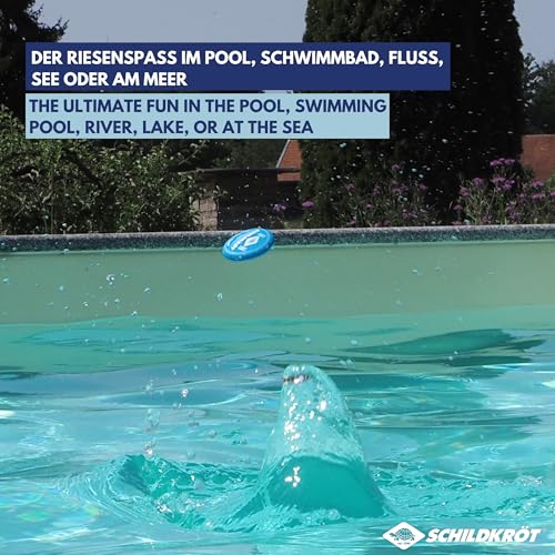 Schildkröt Neopren Water Bouncers I 3 silikongefüllte Neoprenkissen Ø 7 cm I springen, hüpfen & Schwimmen auf der Wasseroberfläche I Riesenspaß für Kinder und Jugendliche im Pool, Freibad & Meer