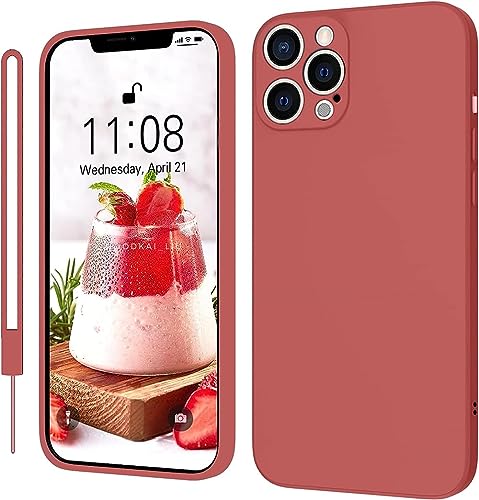 KPPIT for iPhone 13 Pro Case Protective Case Silicone,Ultra Slim Soft Gel Anti-Scratch,Microfiber Lining,Rubber Shockproof Case Cover for iPhone 13 Pro Camellia Red,6.1 inch