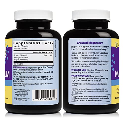 Magnesium & Curcumin Bundle: Innovixlabs Advanced Magnesium (150 Time-Release Capsules) Innovixlabs Turmeric Curcumin (100 Time-Release Tablets). Supports Healthy Heart, Bones, Muscles & Immune Health #TOP1