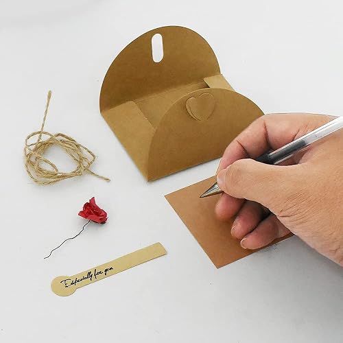 Miniatura 5 de Sobres para tarjetas de flores, bonitos sobres pequeños para tarjetas, mini sobres de semillas con cierre en forma de corazón, 10 unidades, 4 x 2.75