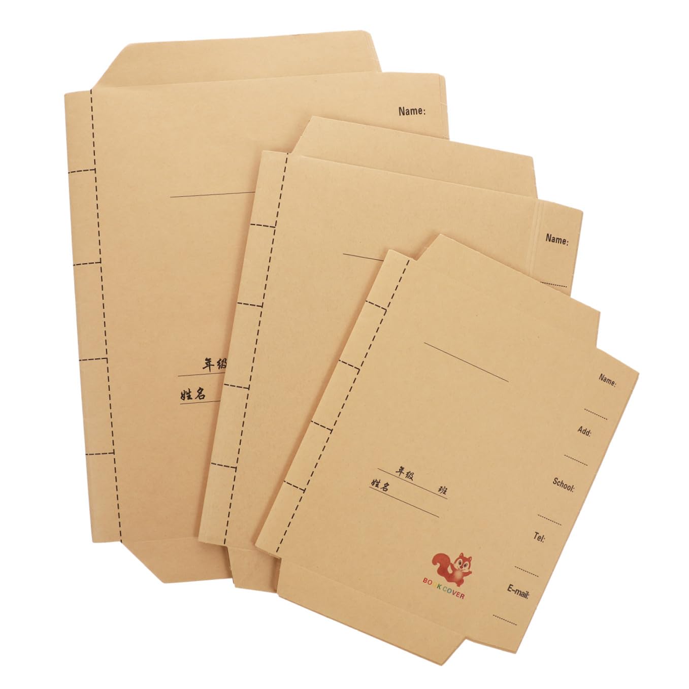 Book Protector 30pezzi in Carta Kraft Copertina Libro Scolastico