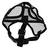 Angoily ブルドッグ用調節可能なメッシュ口輪 噛みつき防止犬用仮面 小型犬の吠え防止と不要食事対策 夜間反射素材採用