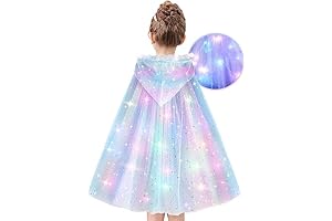Princess Dresses Halloween Costume with Light up Cloak