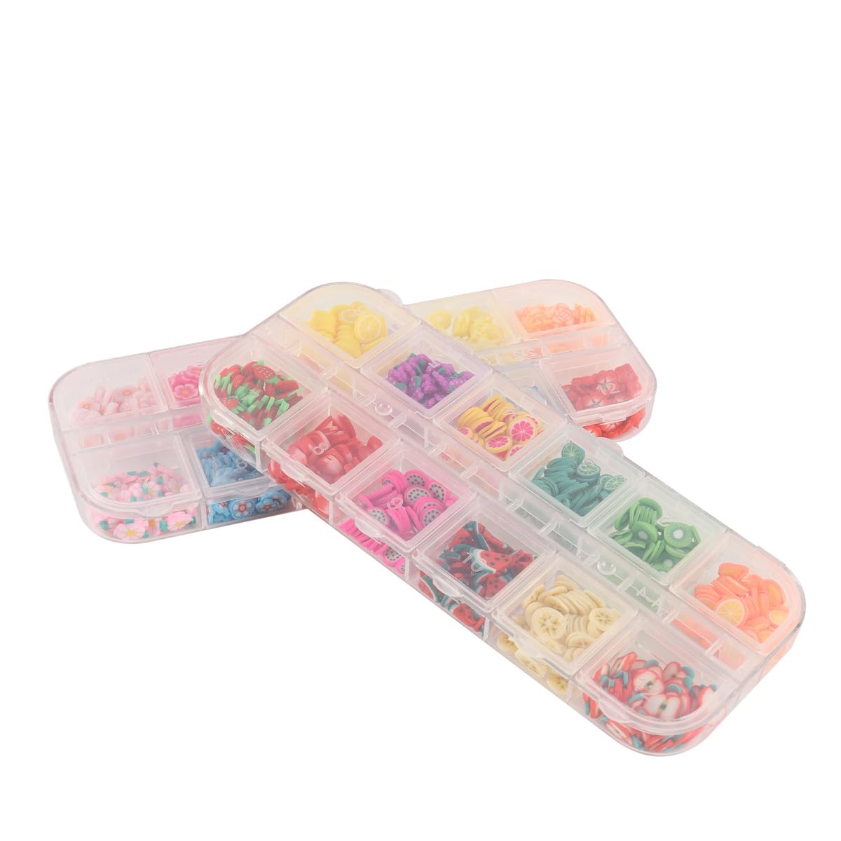 Riven Set di 2 accessori per nail art, fette di fiori di frutta per nail art, artigianato, resina melma decorazione (diametro 6-8 mm)