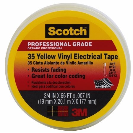 3m 10844-Dl-5 3/4" Yellow Scotch® Vinyl Electrical Tape No. 35
