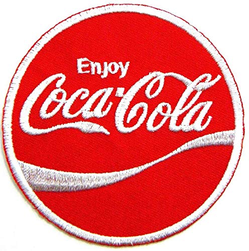 Disfrutar de Coca Cola Coca Cola Bebida con logo Chaqueta Camiseta Parche Coser hierro en Signo bordado Insignia Traje Ropa Inspirado Apliques Recuerdo Accesorio