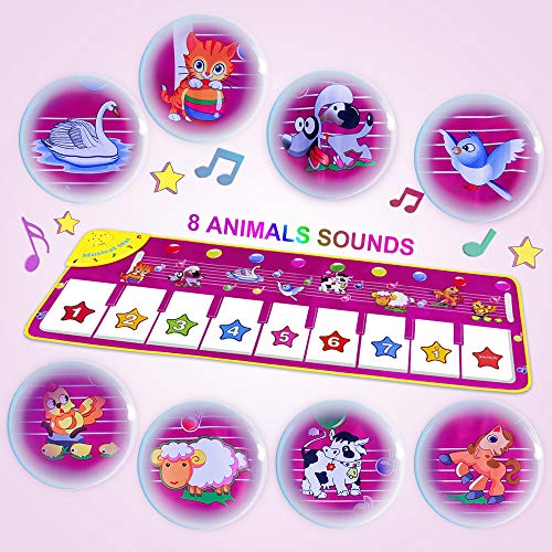 m zimoon dansmat, piano mat voor kinderen toetsenbord tapijt touch speelmatten kinderen vroege educatieve muzikale mat… - Image 5