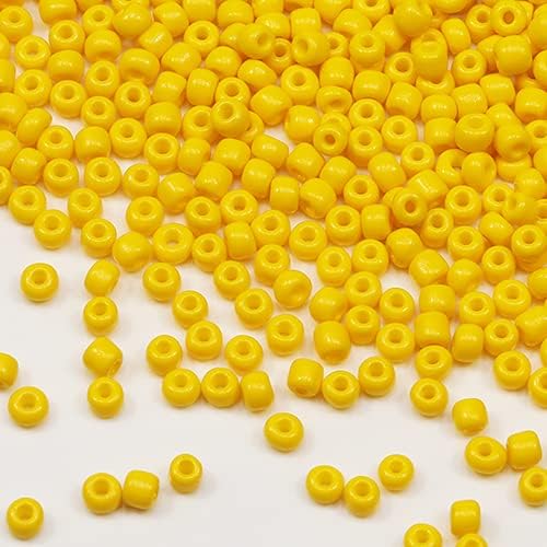 Tibaoffy Size 6/0 Crafts Glass Seed Beads 4mm Black Beads for Jewelry Making (Total About 100g About 1200pcs)