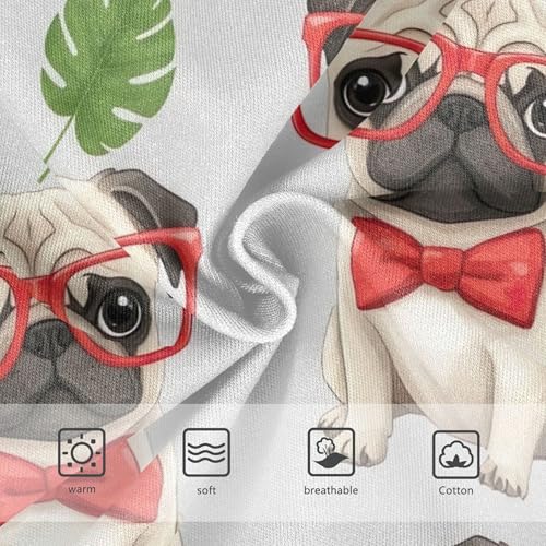 Adorable Pug Dogs Red Ties Little Girl Panties Toddler Underwear Floral Cotton Designer Briefs Kids Undies 2t3