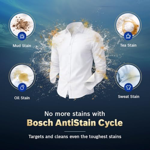 Image of Bosch 10 kg 5 Star Front Load Fully Automatic Washing Machine, AI ActiveWater, Iron Steam Assist,Anti Stain, Inbuilt heater, 14 Wash Programs, 60L Large Drum, Autumn Green, WGA254ZJIN (2026 model)