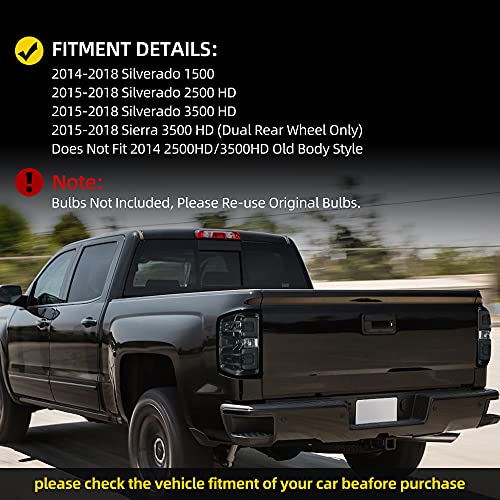 DWVO Tail Light Assembly Compatible with 2014-2018 Chevy Silverado 1500 2500HD 3500HD & 2015-2018 GMC Sierra Tail Lights Replacement Tail Lamps by DWVO - Image 7