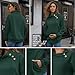 novachic Maternity Turtleneck Sweatshirt for Women Asymmetric Buttons Pullover Shirts Long Sleeve Tops with Side Pockets,Dark Green XL