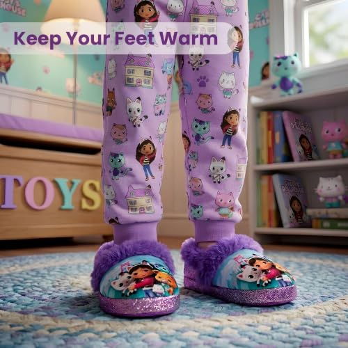 Josmo Gabby’s Dollhouse Plush Lined Slipper Shoes for Girls Cozy Indoor House Shoe- Purple Size 9-10 Toddler by Josmo - Used condition - Image 4