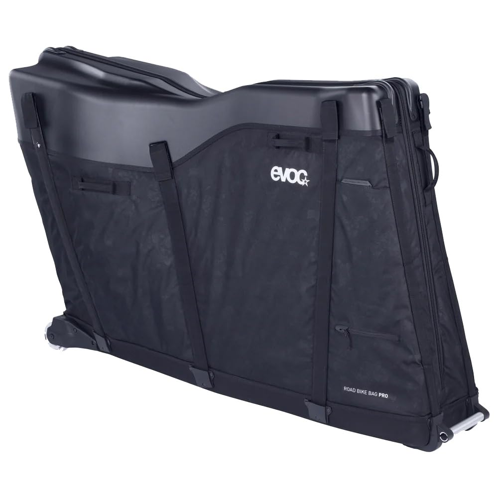 EVOC Road Bike Bag PRO Bike Case (Foldable Bike Transport Bag for Road & Triathlon Bikes, Remove Cockpit & Saddle, Clip-ON Wheel 3.0, max. wheelbase 112 cm, with Bike Stand PRO)
