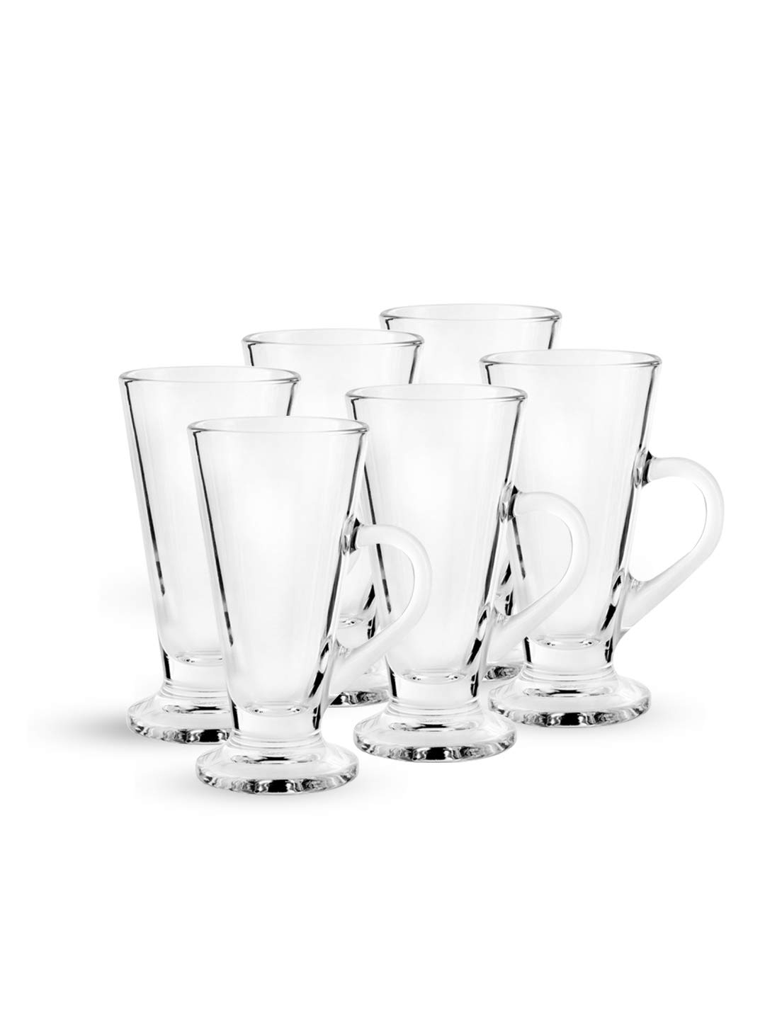 Ocean Glass Kenya Coffee Mug Set - 6 Pieces, Transparent, 230ml | Stylish Glass Mugs for Coffee, Tea, and Hot Beverages | Durable and Elegant Perfect for Home & Cafes. - Image 3 thumbnail