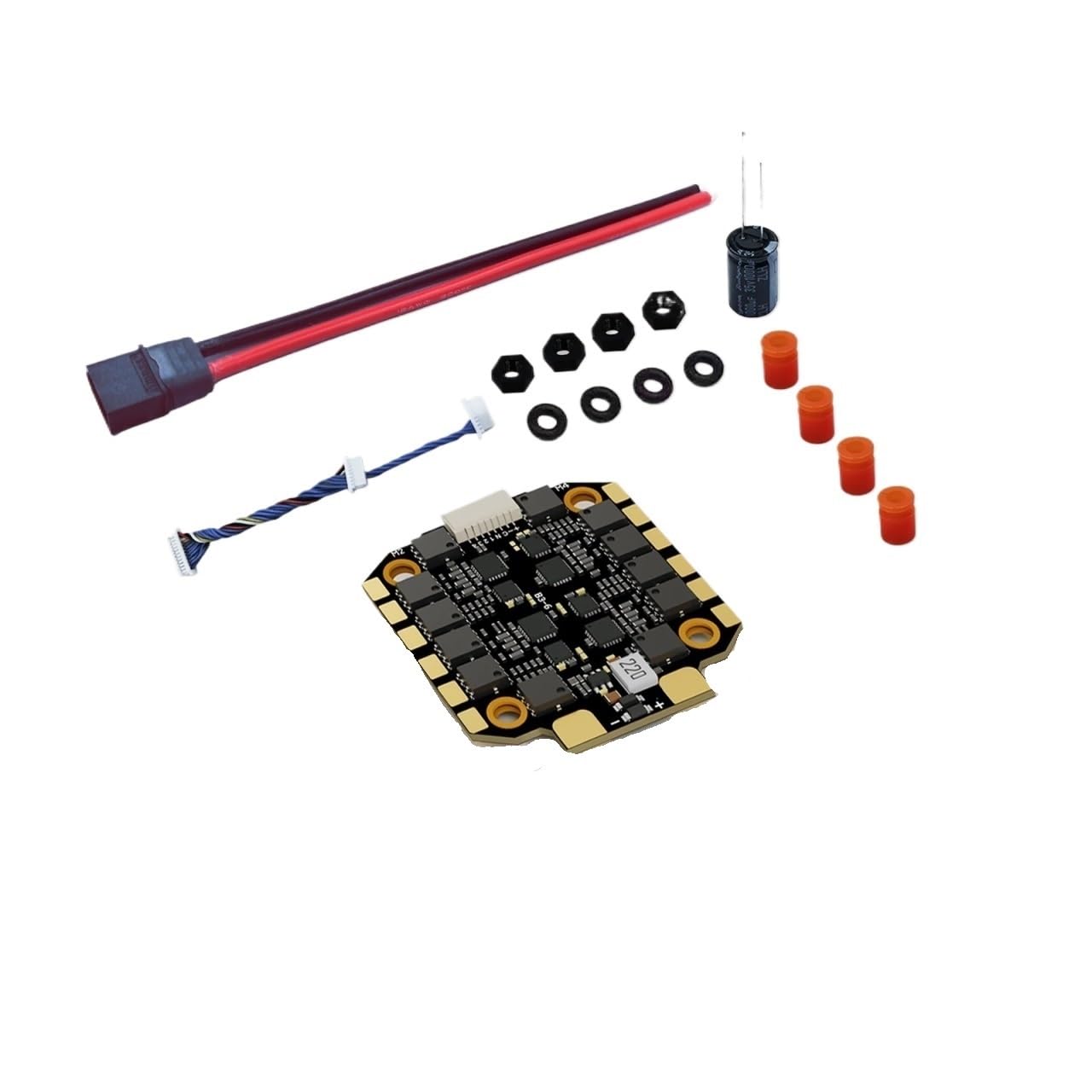 Compatibile con DAKEFPV F722 60A Stack Flight Controller con BLHELI_S 60A 4in1 ESC for droni FPV(Only 8S 60A)