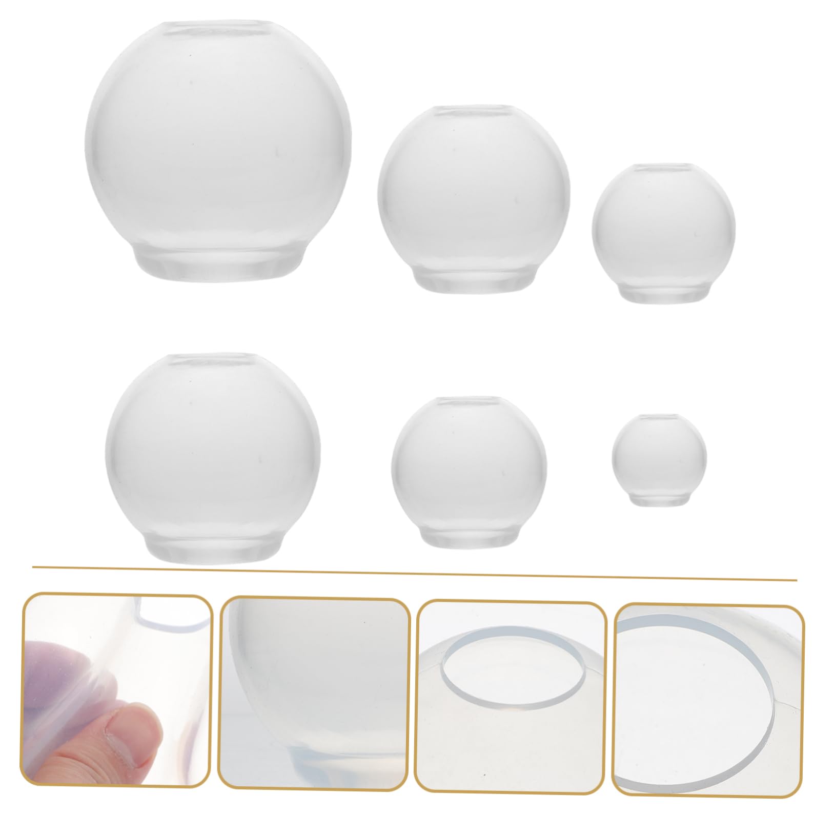 6 Stück Silikon Kugelform für Kristallkugeln, Selbstgemacht Basteln